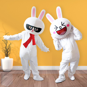 兔子卡通人偶服装发传单网红黑白可妮兔人穿玩偶服成人行走演出服