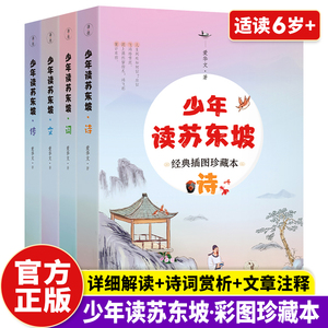 全4册 少年读苏东坡经典插画珍藏版 爱华文 苏轼苏东坡传人物传记 历史名人故事诗词集 中华古诗词 解决古诗文障碍 中小学生阅读书