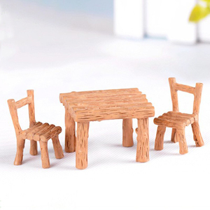微景观迷你仿真桌椅方桌圆桌椅子凳子桌子树脂园艺造景桌面小摆件