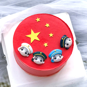 国庆阅兵小军人头像树脂装饰摆件十一国庆节八一蛋糕甜品装扮用品