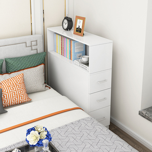 卧室床头实木抽屉斗柜沙发边夹缝抽拉书架床尾转角侧面书柜储物柜