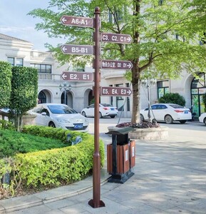 立式分流牌定制室外立式指示牌引路牌小区导向牌落地楼栋牌方向杆