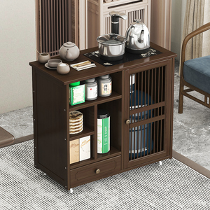 移动茶水柜茶桌边柜泡茶台烧水壶一体茶边柜办公室茶具茶叶置物柜