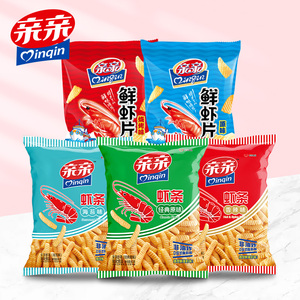 亲亲虾条大包装80g*5包膨化食品休闲香辣味宿舍零食解馋薯片小吃