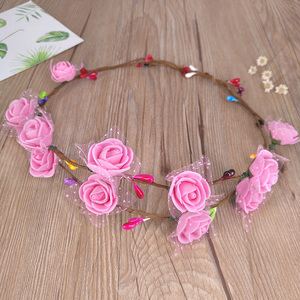 花环藤条diy头饰头环发箍 儿童手工制作材料包幼儿园春天配饰手环