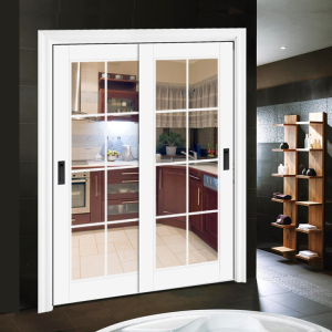 麦季厨房移门玻璃门厨房玻璃推拉门厨房拉门红胡桃木玻璃移门