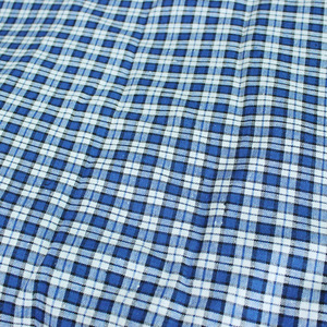 蓝色朝阳格子棉布 衬衣布料1/4米bjd娃衣面料格纹休闲校服cos英伦