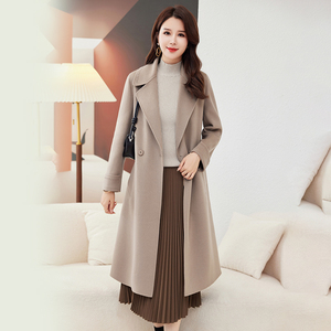 高端双面羊绒大衣女秋冬装2023年新款韩版时尚赫本风羊毛呢子外套