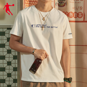 乔丹短袖t恤男官网旗舰2022夏季半袖棉运动男士体恤衫运动服上衣t3人
