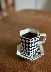 售馨 日本陶艺作家高岛大树 手工格纹咖啡马克茶杯盘碟茶海公道杯