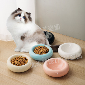 陶瓷宠物碗猫碗狗碗猫咪粮食碗甜甜圈食器水碗瓷碗猫罐头零食碗