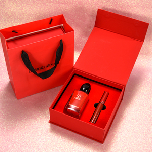 armani/阿玛尼香水女士红挚爱淡香口红唇釉405烂番茄生日礼盒套装