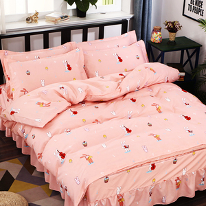 床上用品床罩床裙四件套韩式简约1.5m1.8m2米双人防滑床套床盖