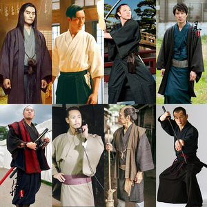 日本公子浪人武士和服东洋剑客服男棉麻武侠侠客剑客浪子演出服