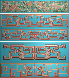 草龙抽屉 拐子龙抽屉 有线原文件 精雕图 浮雕图 灰度图 雕刻图