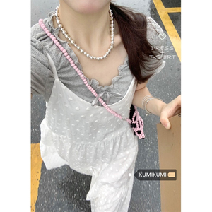 kumikumi白色温柔小众吊带裙连衣裙女夏季法式气质修身显瘦长裙子