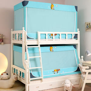 新款子母床上下床蚊帐防摔儿童床帘一体防蚊上铺高低梯形下铺蚊账