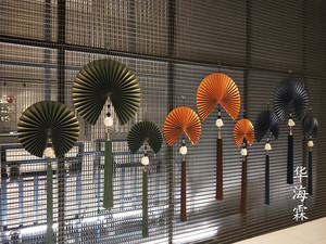 创意海螺扇子折扇中国风流苏工艺挂扇 墙饰 壁饰 客厅 卧室墙饰品