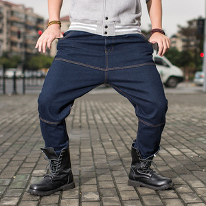 宽松滑板低裆垮裤肥佬牛仔裤男hiphop加肥加大码吊裆哈伦裤