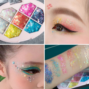 儿童舞台妆大亮片眼影化妆啫喱闪粉液体表演出彩妆蓝色亮晶晶无毒