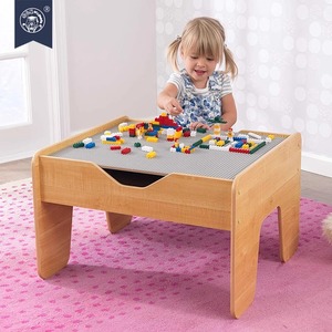 儿童大号积木桌子多功能大颗粒男孩女孩宝宝益智拼装木质玩具台