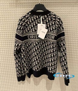 dior/迪奥 21秋冬经典老花字母logo羊绒毛衣男双面穿针织衫外套女