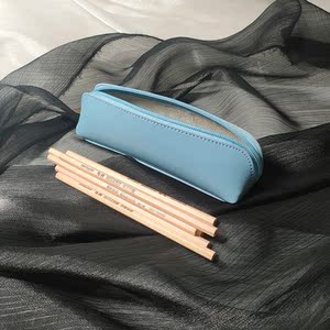 简约复古大容量pvc皮革文具男女学生纯色光面馒头家族高级感笔袋