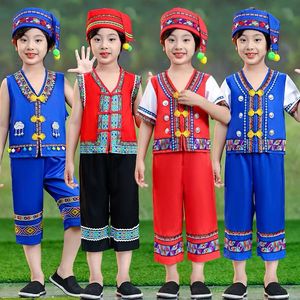 六一儿童苗族服装少数民族瑶族彝族土家族壮族演出服表演舞蹈男童