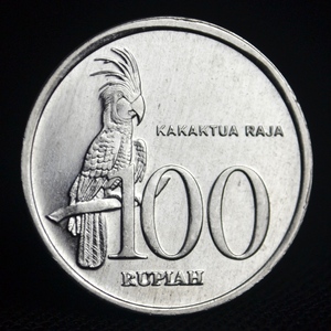 金刚鹦鹉 印尼100盾硬币 1999年 全新unc