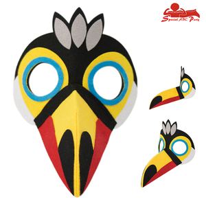 儿童立体小鸟面具蜂鸟凤凰孔雀巨嘴鸟老鹰啄木鸟幼儿园表演区道具