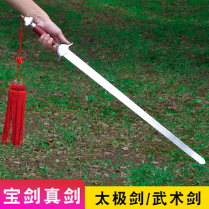 晨练太极剑女武术表演剑男不锈钢软剑未开刃宝剑健身硬剑儿童响剑