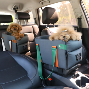 【皮革中控】汽车扶手箱小型犬车载窝宠物狗狗安全座椅猫包防脏垫
