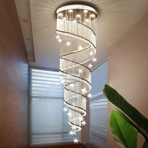 旋转楼梯吊线水晶灯