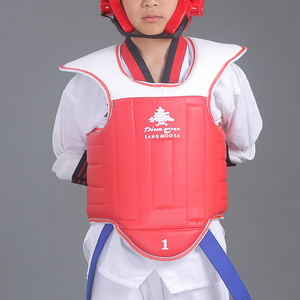 pine tree韩国男女成人儿童跆拳道护胸护具加厚红蓝双面绑带护甲