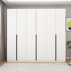 北欧开门衣柜六门4门5平开式白色储物柜简约现代大衣橱阳台柜定制