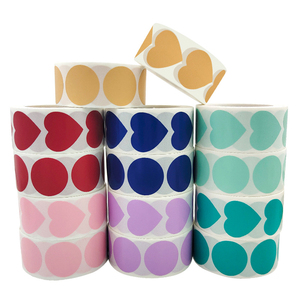 500张/卷粉色心形贴纸爱心形状纸标签情人节婚礼节日礼物包装装饰