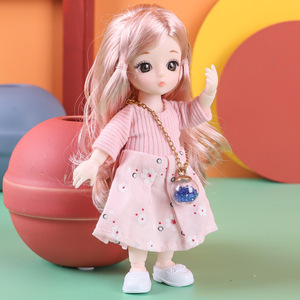 17厘米精致巴比洋娃娃套装衣服可换装可调节可爱可爱儿童公主礼物