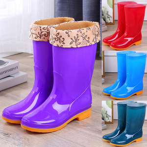 时尚雨鞋女士防水防滑耐磨保暖中筒胶鞋套鞋水靴高筒四季雨靴厨房