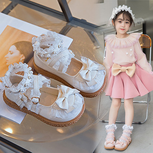 女童鞋子玛丽珍皮鞋公主鞋2023新款萝莉lolita儿童软底时尚演出鞋