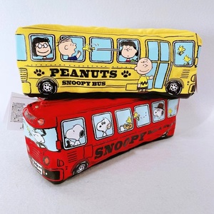 日韩史努比卡通可爱巴士造型笔袋个性创意学生文具袋夹子尺子收纳