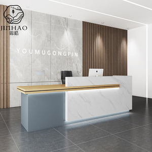 简约现代轻奢收银台吧台店铺小型公司前台接待台美容院吧台柜桌