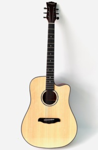 lingyi/聆伊吉他yh-900缺角全单民谣木吉他专业进阶5a云杉桃花芯