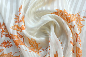 【元夕月】秋意山茶 定位 真丝缎条绡 汉服时装布料面料