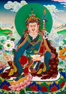 no1为民服务淘宝莲师油画画像 莲花生大士佛像画相纸双面塑封卷轴挂