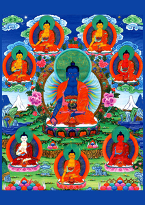 结缘 药师七佛画像 唐卡佛像画 相纸塑封 唐密药师佛菩萨像