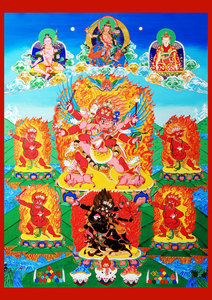 定制文殊红大威德画像图片明王画像 佛像画 相纸打印双面塑封包邮