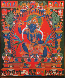 定制不动尊菩萨画像1 唐卡结缘 相纸双面塑封 不动明王佛像摆台