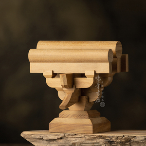 一诺轩晚峰清式三踩斗拱积木中国古建筑榫卯模型木制玩具教具