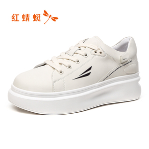 红蜻蜓女单鞋新款女鞋夏季透气百搭平底小白运动老爹鞋 断码清仓