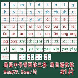 大中小磁性汉语拼音卡片英文磁贴汉字数字磁贴卡片教学用具冰箱贴